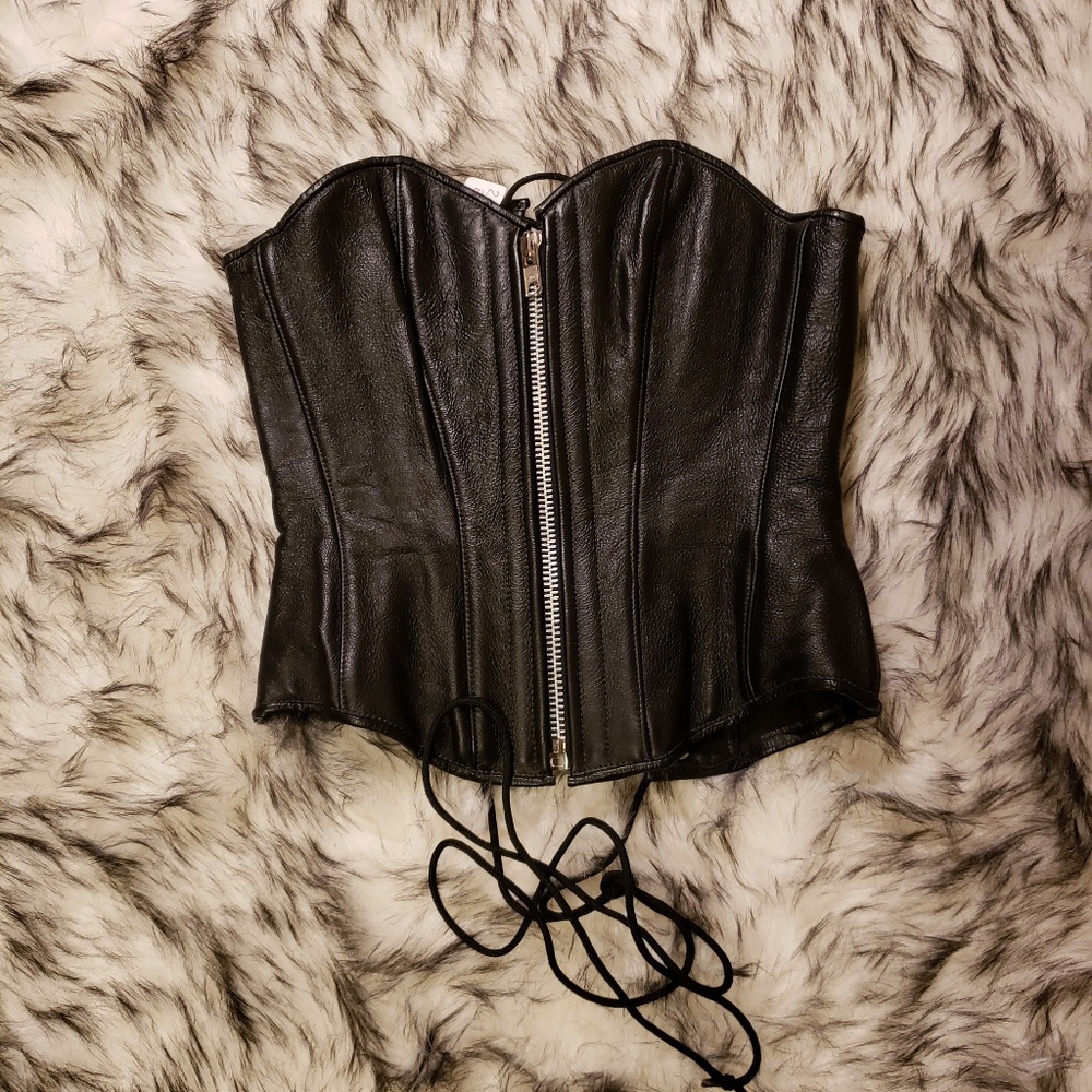 (26"B) LEATHER WERKS Heavy Genuine leather corset